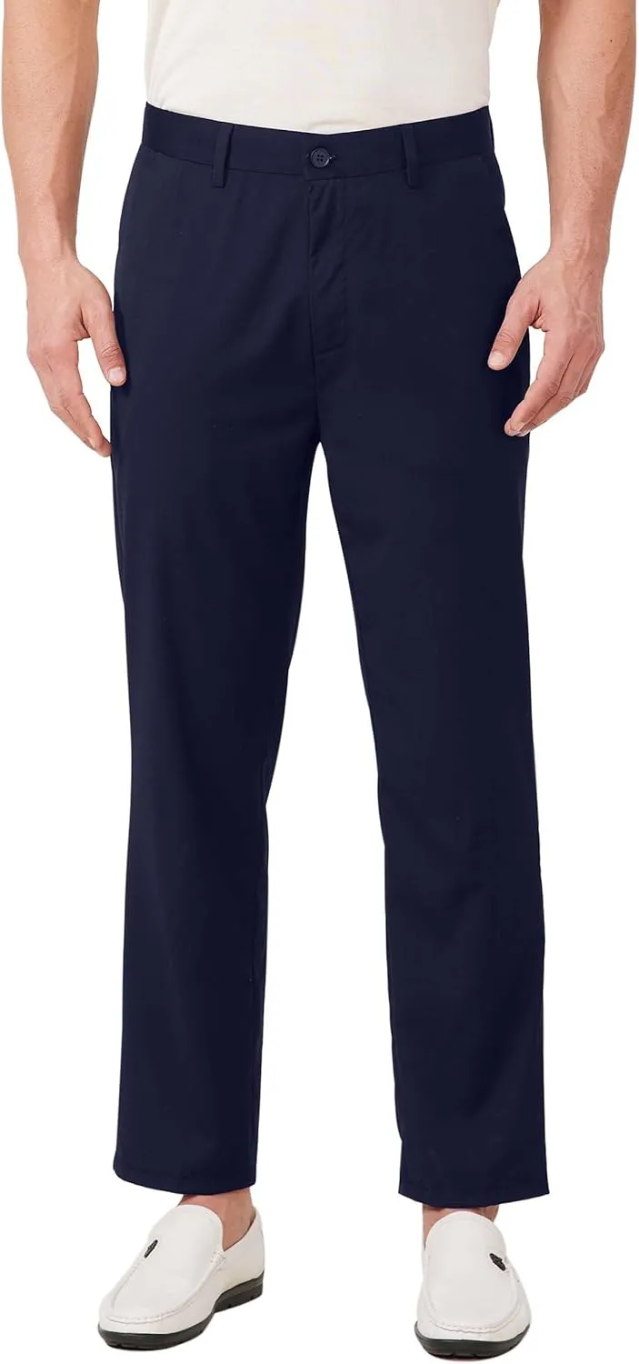 Mens 7/8 Business Casual Pants Lightweight Summer Dress Trousers Loose Taper Fit