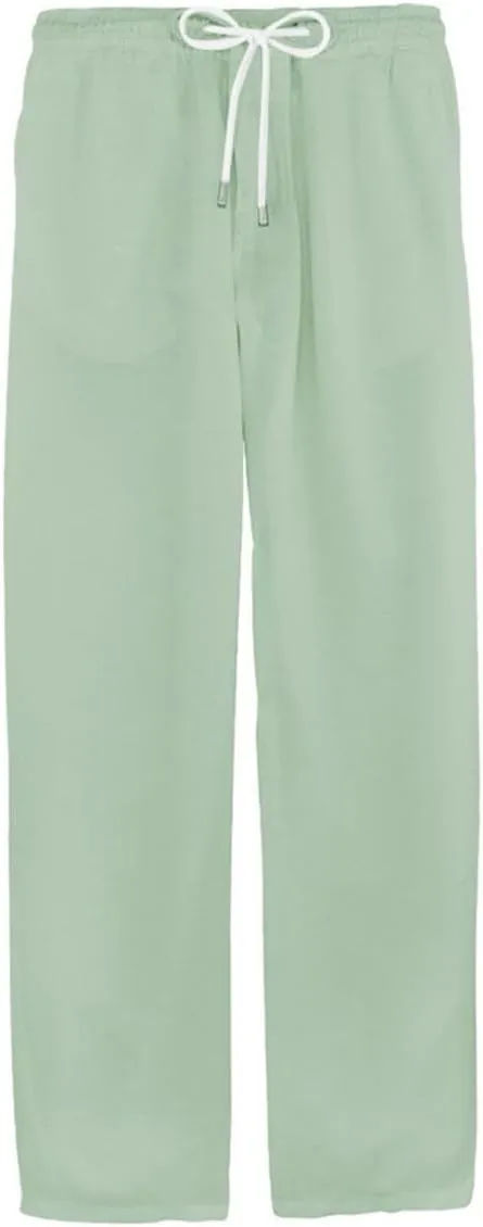 Men's Cotton Linen Drawstring Pants Elastic Waist Casual Long Pants Lightweight Loose Fit for Yoga Jogging Beachwear