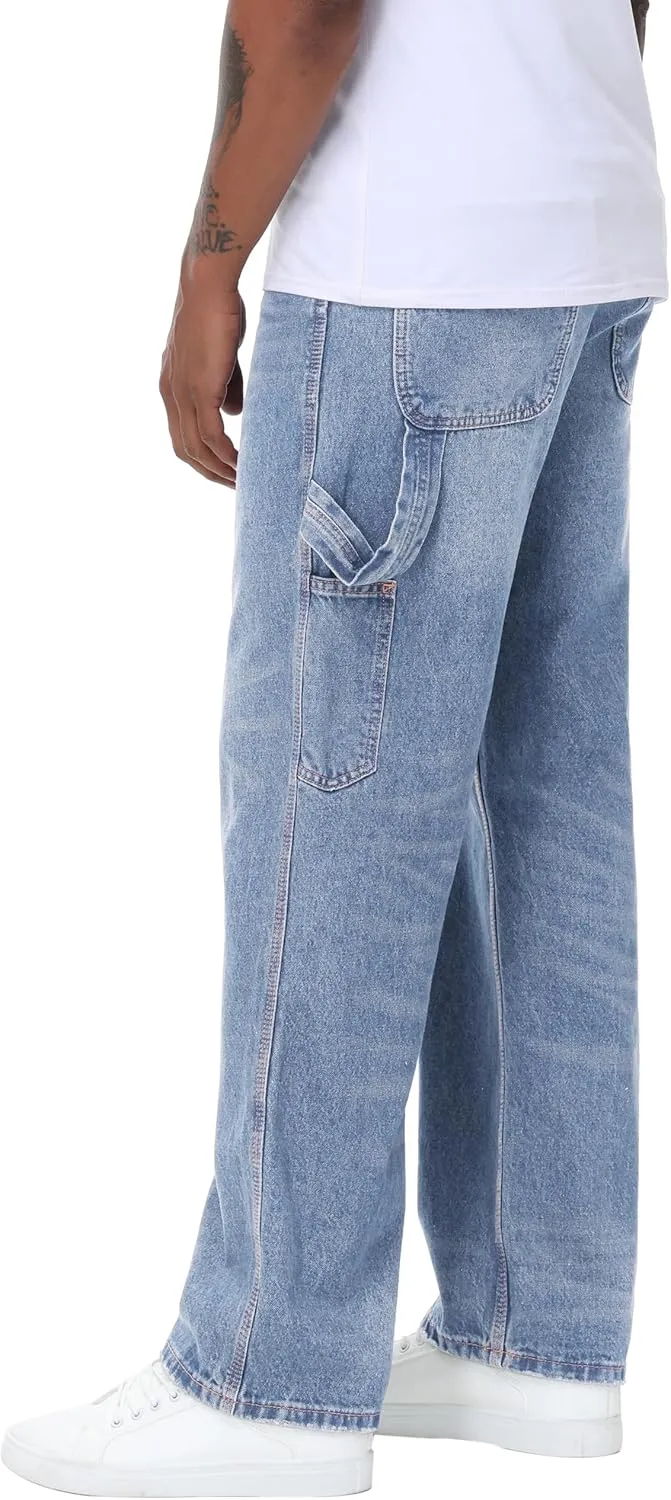 Men's Non-Stretch Loose Fit Wide-Leg Baggy Jeans Pants