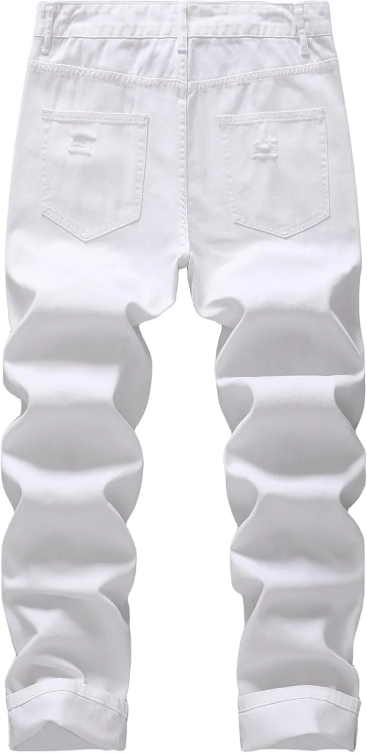 Men's Non-Stretch Regular Fit Straight-Leg Denim Pants Jeans