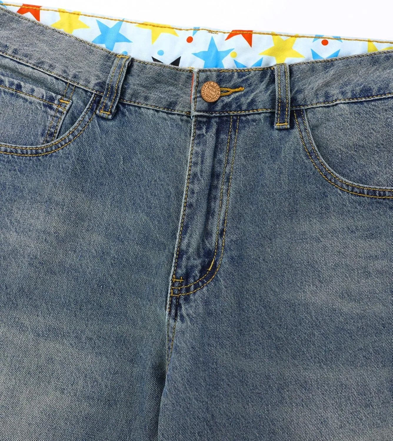 Men's Non-Stretch Regular Fit Straight-Leg Denim Pants Jeans