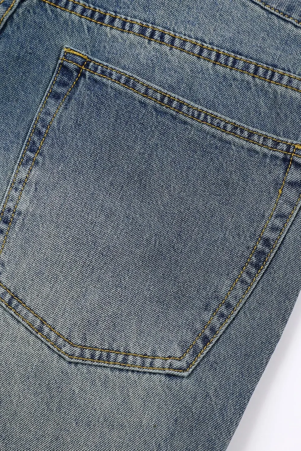 Men's Non-Stretch Regular Fit Straight-Leg Denim Pants Jeans
