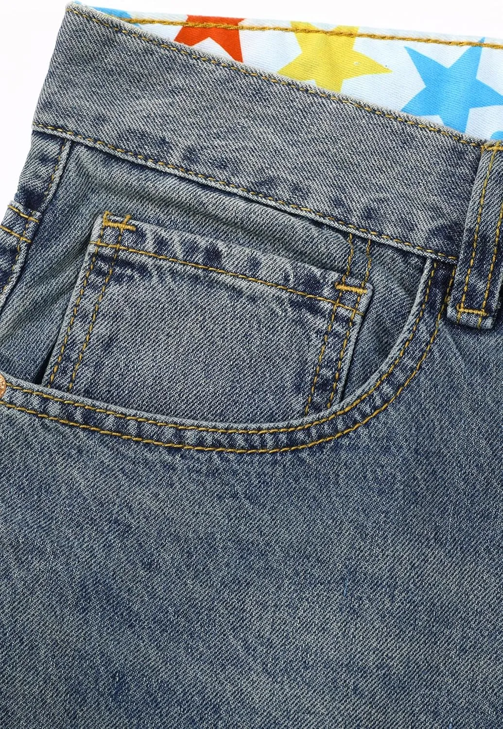Men's Non-Stretch Regular Fit Straight-Leg Denim Pants Jeans