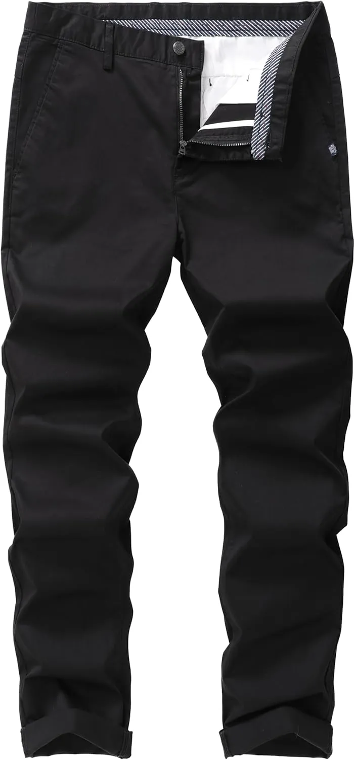 Men's Slim-Fit Stretch Cotton Fashion Tapered Casual Chino Pants