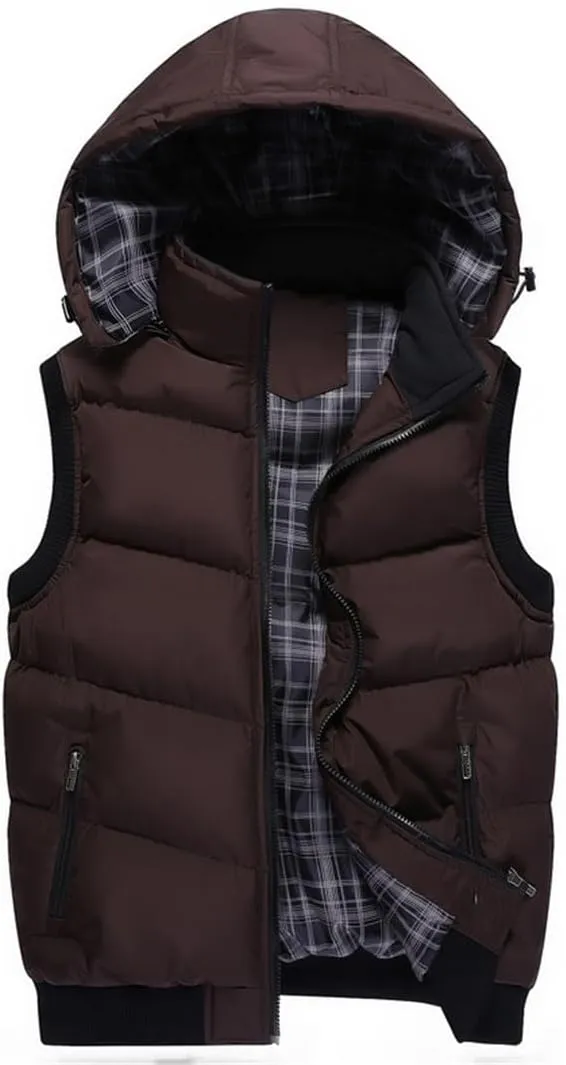 Mens Spring Winter Fashion Sleeveless Jackets Male Cotton-Padded Vests Men Thicken Waistcoats