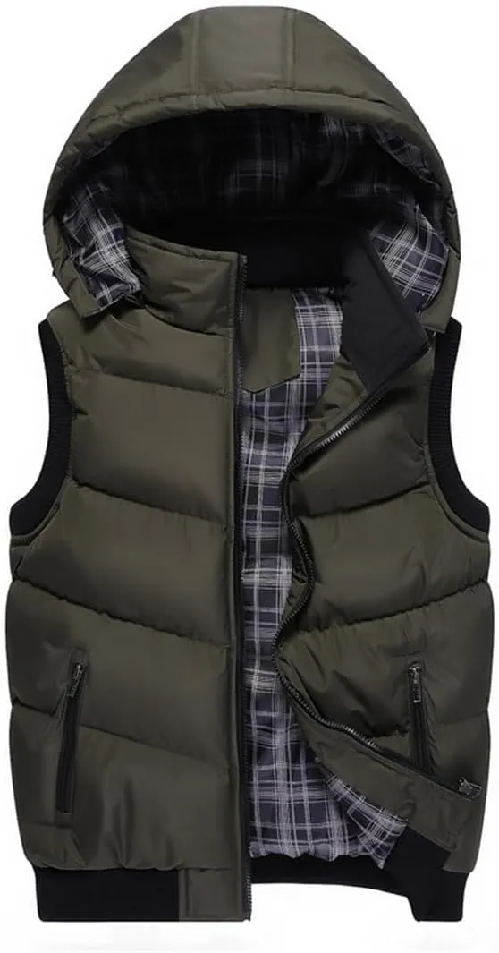 Mens Spring Winter Fashion Sleeveless Jackets Male Cotton-Padded Vests Men Thicken Waistcoats