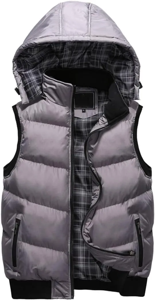 Mens Spring Winter Fashion Sleeveless Jackets Male Cotton-Padded Vests Men Thicken Waistcoats