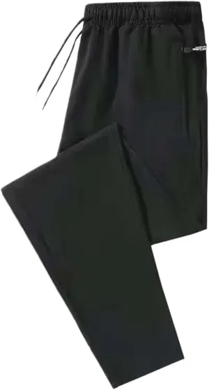 Mens Stretch Active Pants Stretch Breathable Casual Comfy Pants Slim Fit Quick Drying Trousers with Pockets