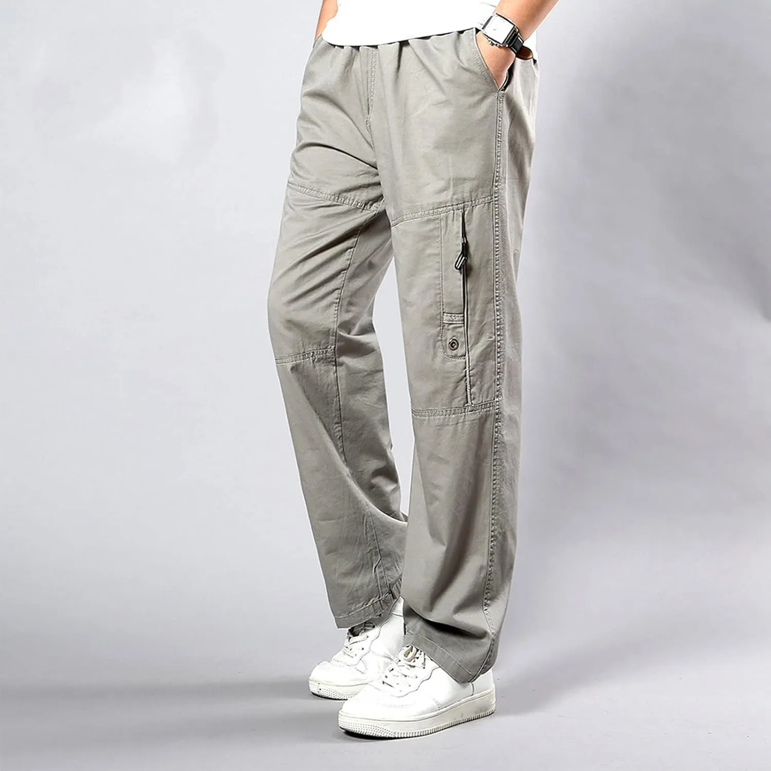 Mens Tactical Pants Stretch Flex Casual Hiking Pants Workout Stretch Outdoor Twill Track Sweatpants Multi Pockets