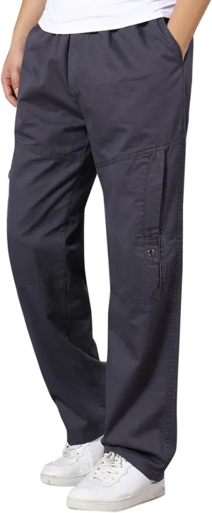 Mens Tactical Pants Stretch Flex Casual Hiking Pants Workout Stretch Outdoor Twill Track Sweatpants Multi Pockets