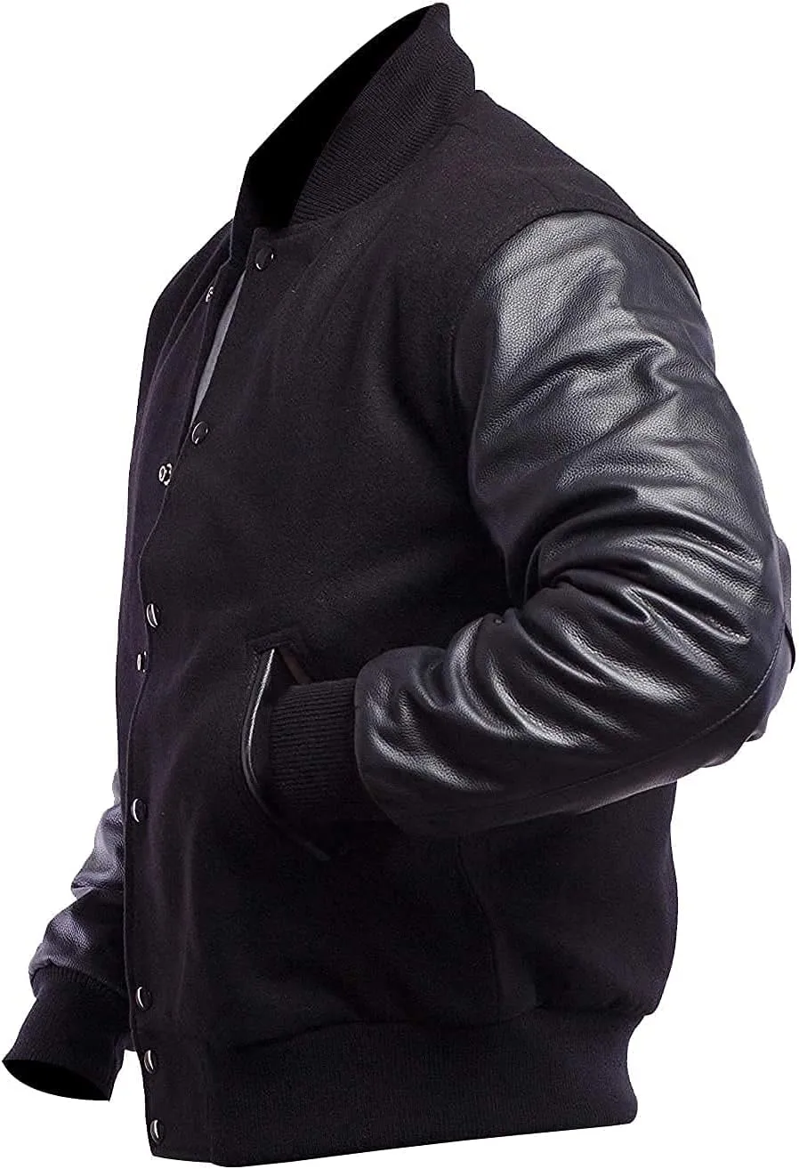 Men's Varsity Lettermans Jacket - School College Letterman Baseball Bomber Jackets for Men