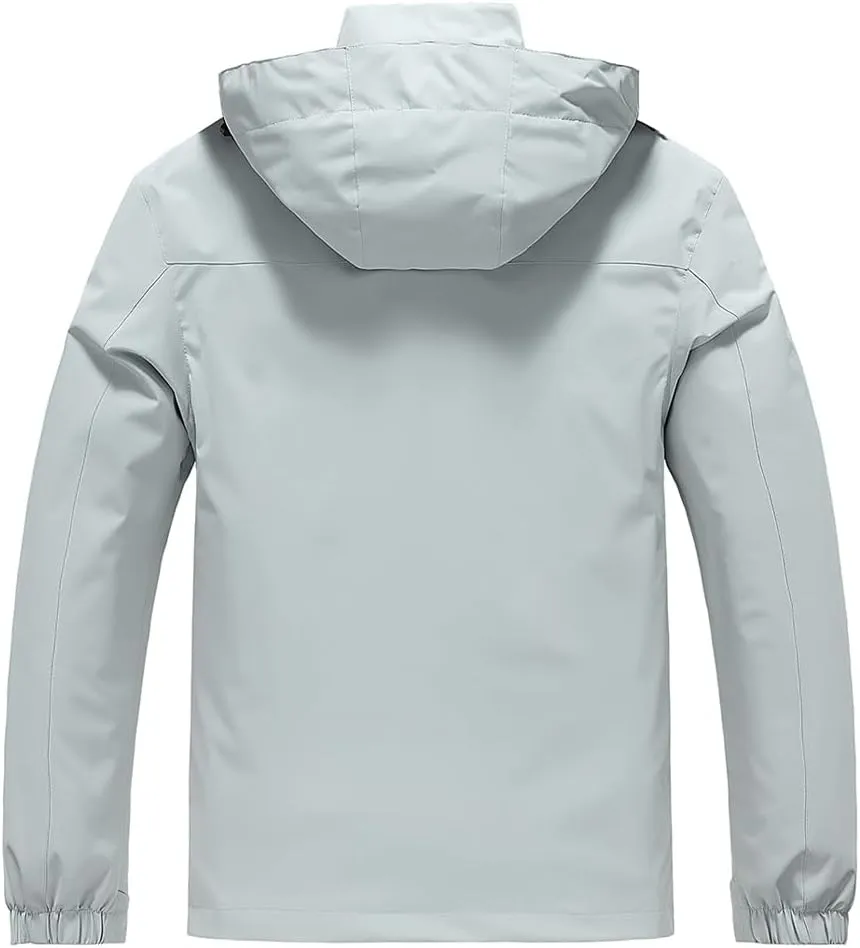 Men's Waterproof Rain Jacket Lightweight Mountain Sports Outdoor Trench Softshell Windproof Jacket for Hiking