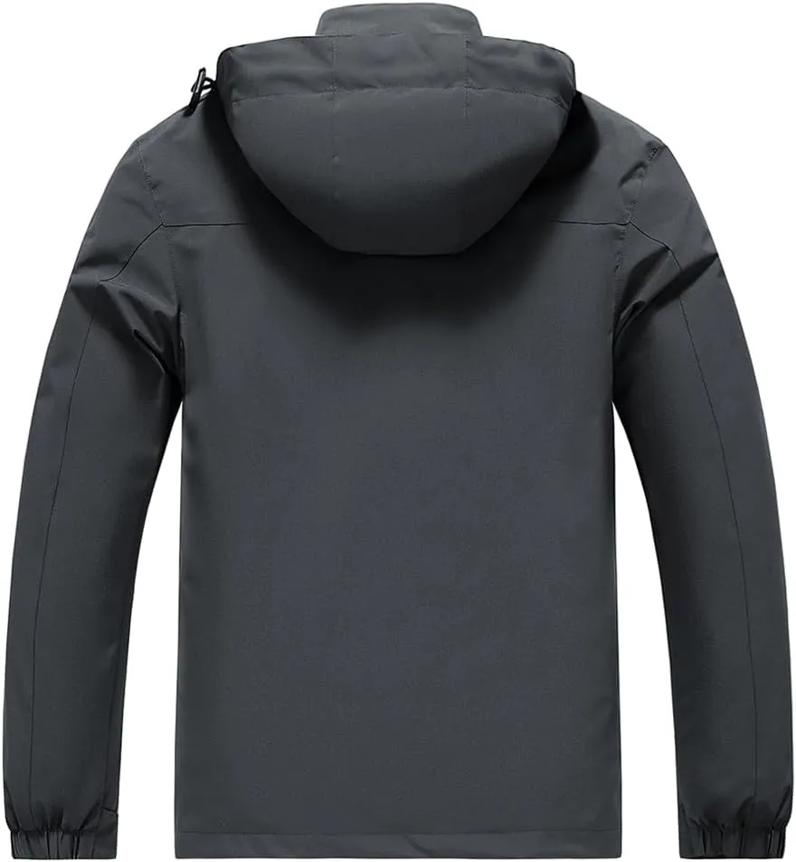 Men's Waterproof Rain Jacket Lightweight Mountain Sports Outdoor Trench Softshell Windproof Jacket for Hiking