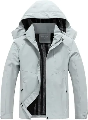 Men's Waterproof Rain Jacket Lightweight Mountain Sports Outdoor Trench Softshell Windproof Jacket for Hiking