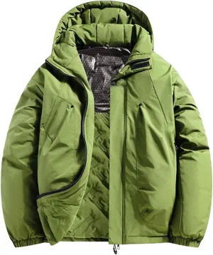 Men's Winter Duck Down Parka jacketr Thickened Warm Hooded Padded Coats men Snow Clothing Windproof Hooded Cotton Coat
