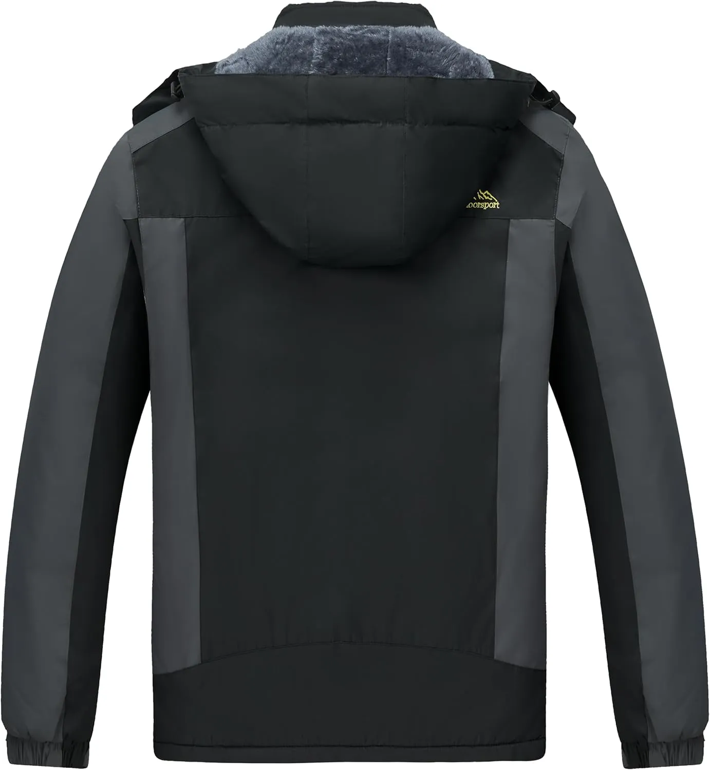 Men's Winter Ski Jacket Warm Waterproof Fleece Liner Snow Coat Hooded Windproof Mountain Raincoat