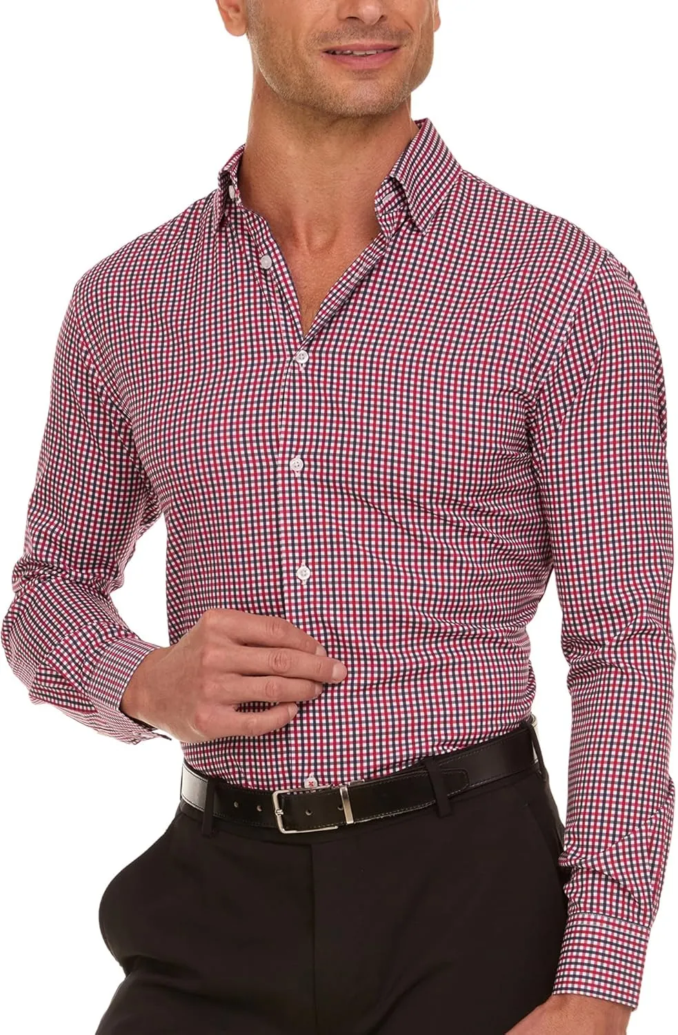 Nautica Slim Fit Mens Dress Shirts Long Sleeve Button Down Wrinkle Free Formal 4-Way Stretch