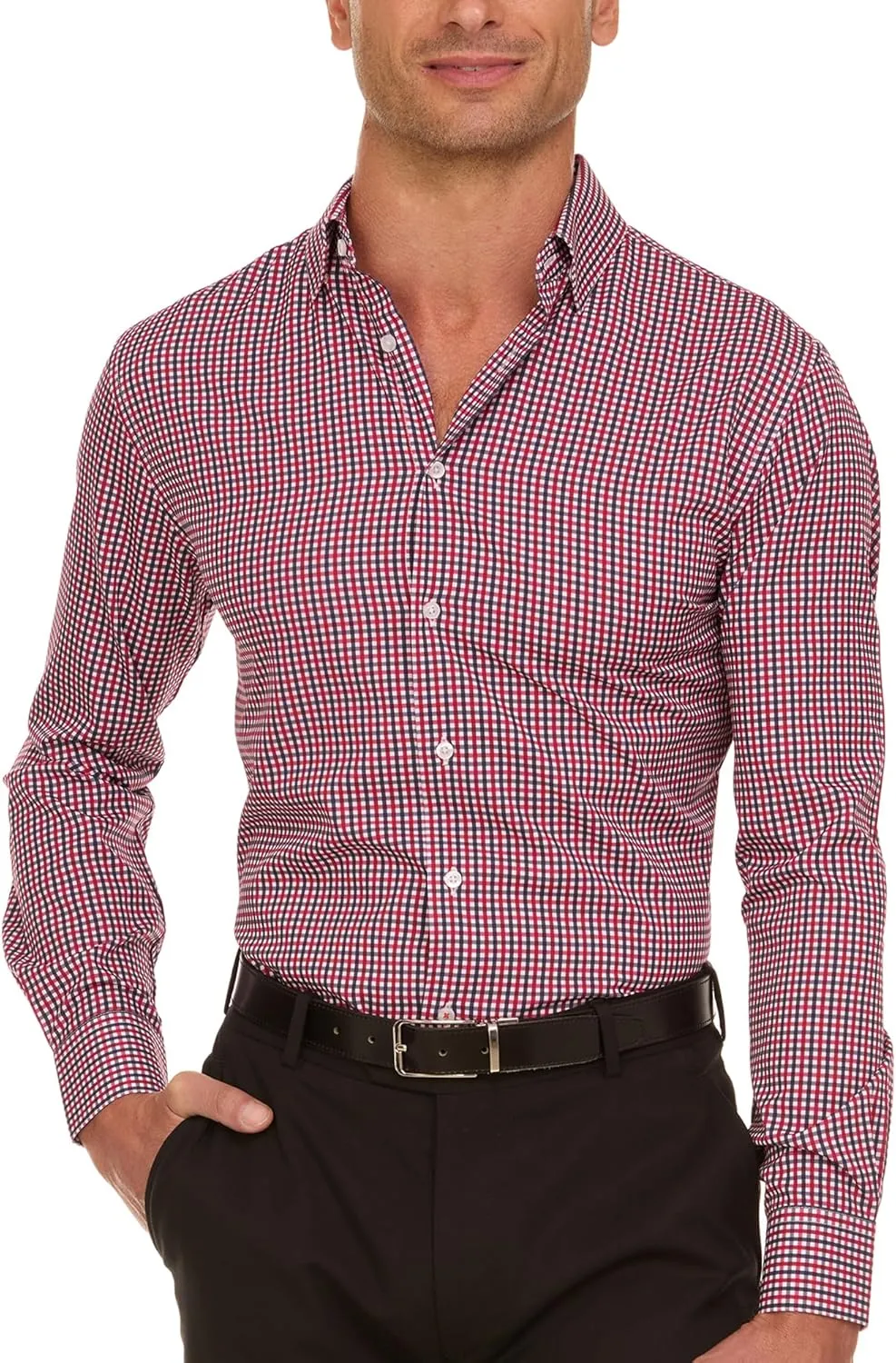 Nautica Slim Fit Mens Dress Shirts Long Sleeve Button Down Wrinkle Free Formal 4-Way Stretch