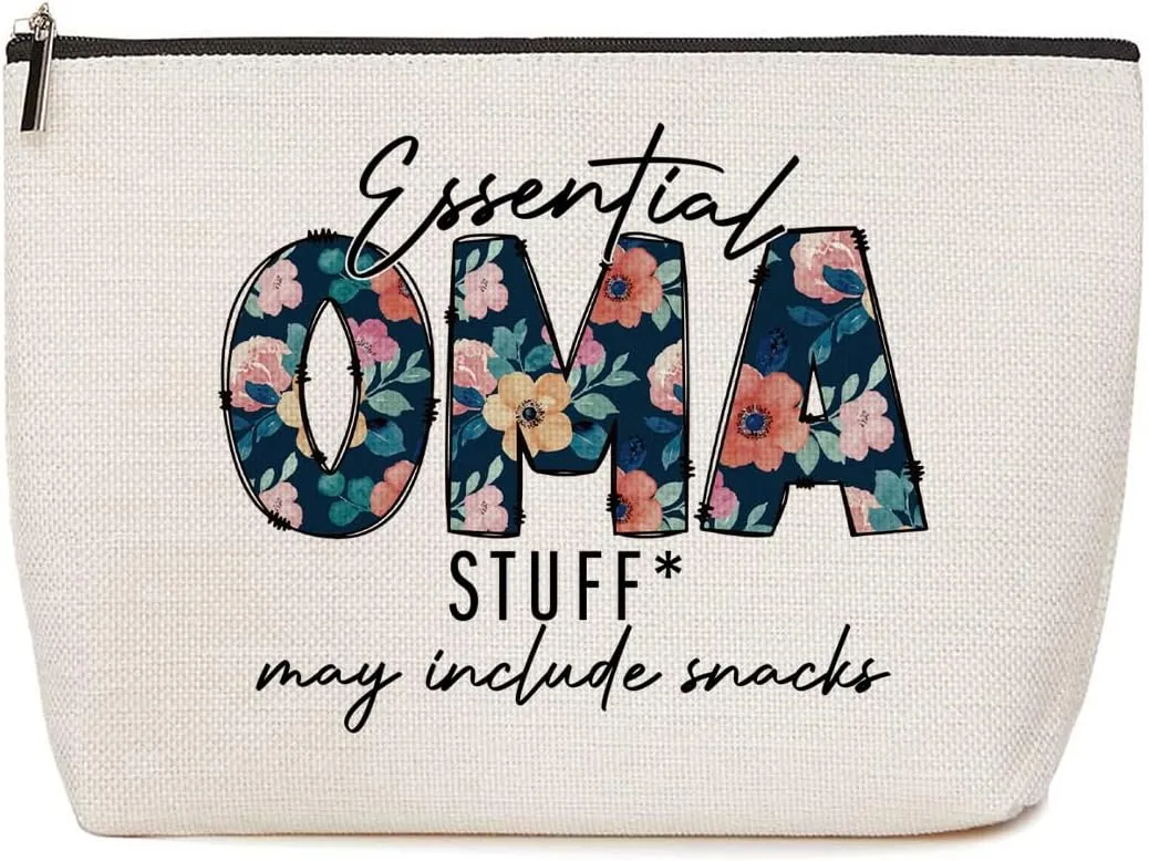 Oma Gifts Grandma Gifts Floral Makeup Bag Grandma Birthday Gifts Grandmother Gifts First Grandma Gift Appreciation Gifts for Women Nanny Granny Christmas Retirement Grandmothers Day Gifts Cosmetic Bag