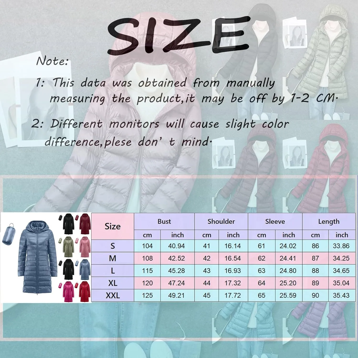 Packable Down Jacket Women Lightweight Full Zip Puffer Jackets Casual Warm Stand Collar Quilted Winter Coat with Hood