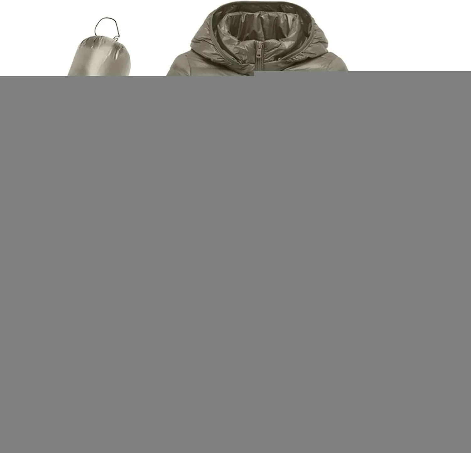 Packable Down Jacket Women Lightweight Full Zip Puffer Jackets Casual Warm Stand Collar Quilted Winter Coat with Hood