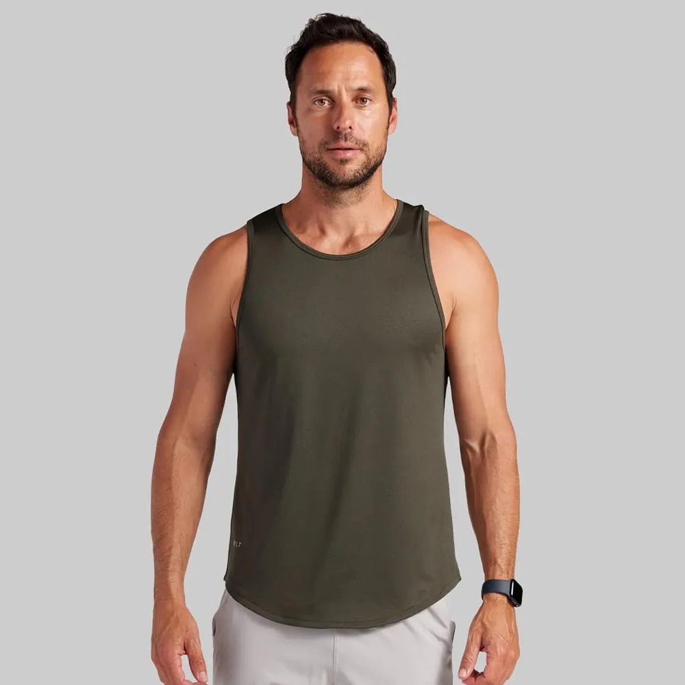 Performance Drop-Cut Men's Tank Shirt  Athletic Drop Cut Sleeveless Top  Moisture Wicking, Quick-Dry, Tapered Fit