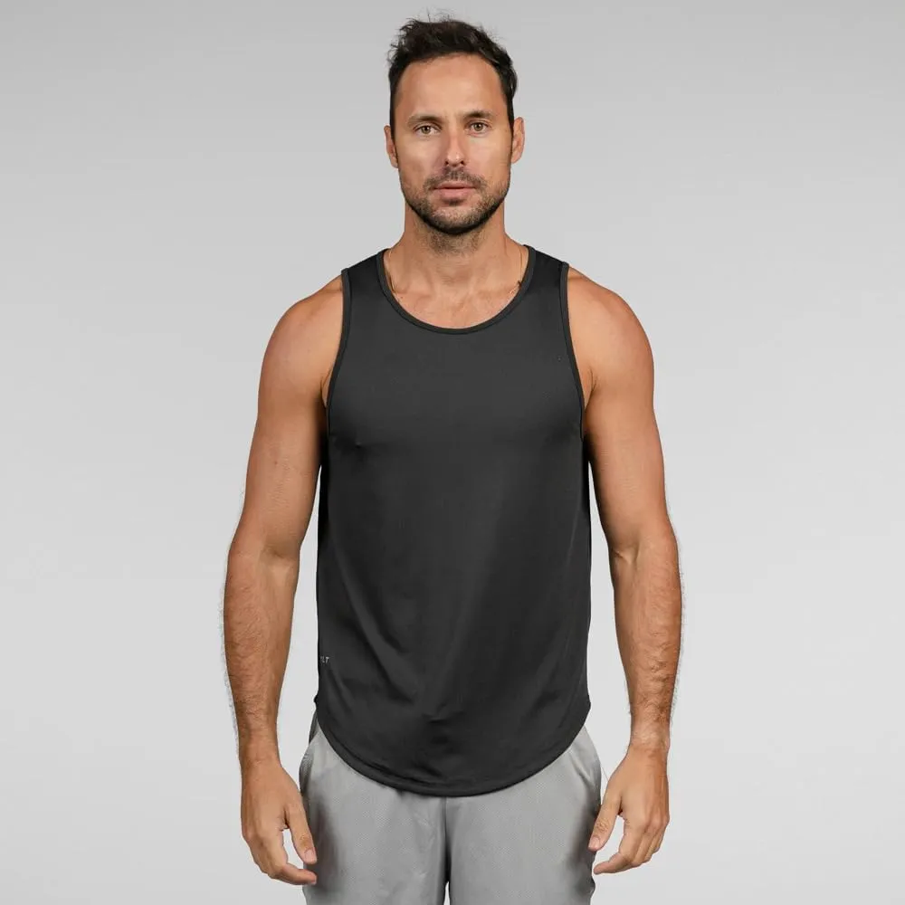 Performance Drop-Cut Men's Tank Shirt  Athletic Drop Cut Sleeveless Top  Moisture Wicking, Quick-Dry, Tapered Fit