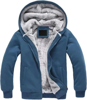 PUWEI Women's Winter Warm Fleece Jackets Thick Sherpa Lined Zip up Hoodies Heavyweight Sweatshirt Coat