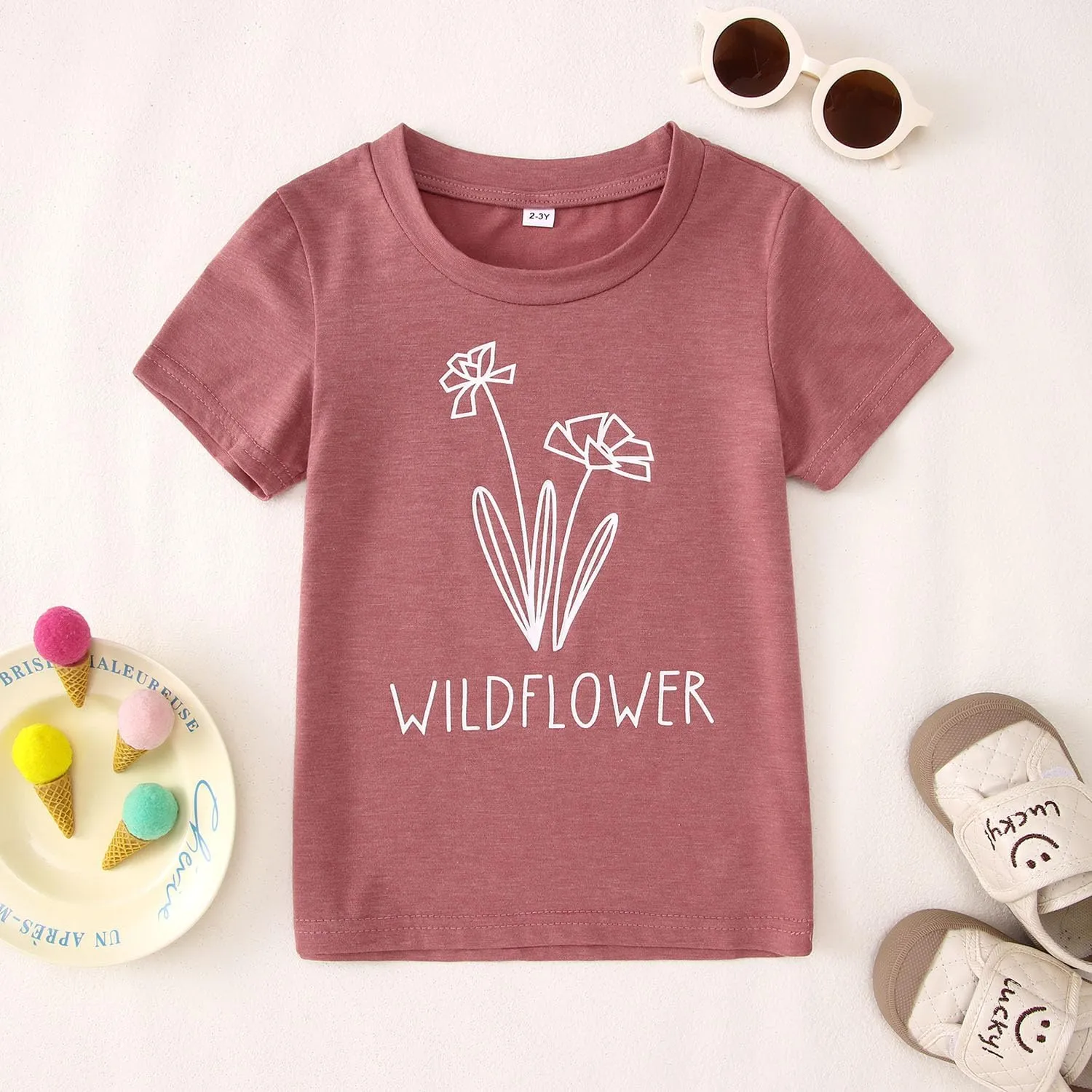 Raising A Wildflower Mommy and Me Shirts Cute Floral Graphic T-Shirt Mom and Daughter Outfits Summer Short Sleeve Tees
