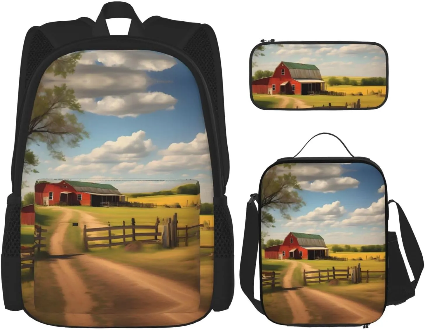 Ranch View Large capacity durable school bag   pencil case   lunch bag, accompany your children to study happily every day