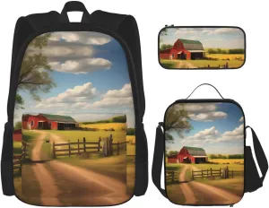 Ranch View Large capacity durable school bag   pencil case   lunch bag, accompany your children to study happily every day