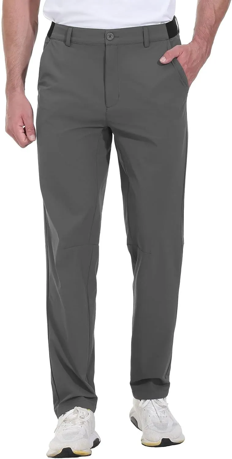 Rdruko Men's Stretch Golf Pants Quick Dry Lightweight Casual Dress Pants with Pockets
