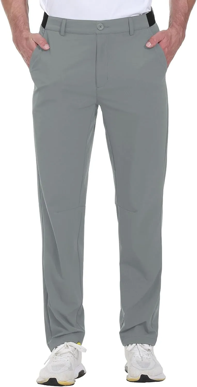 Rdruko Men's Stretch Golf Pants Quick Dry Lightweight Casual Dress Pants with Pockets