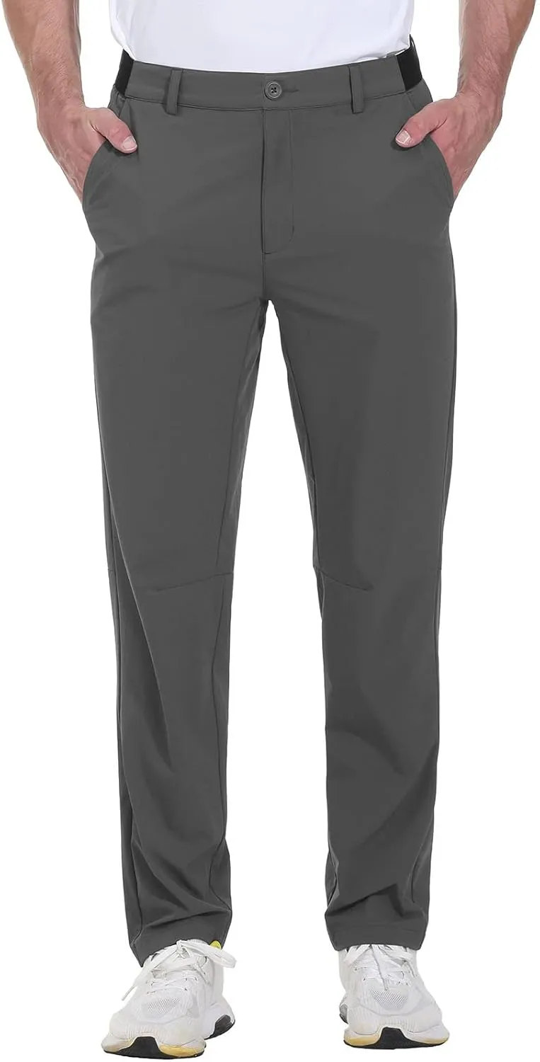 Rdruko Men's Stretch Golf Pants Quick Dry Lightweight Casual Dress Pants with Pockets