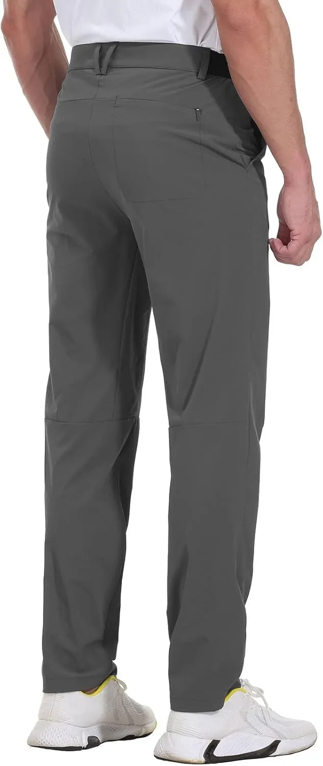 Rdruko Men's Stretch Golf Pants Quick Dry Lightweight Casual Dress Pants with Pockets