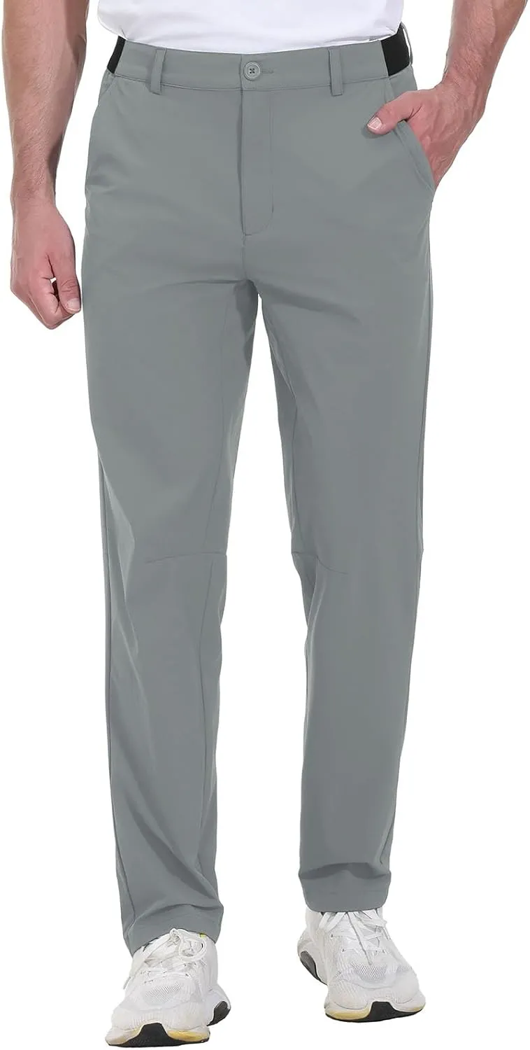 Rdruko Men's Stretch Golf Pants Quick Dry Lightweight Casual Dress Pants with Pockets
