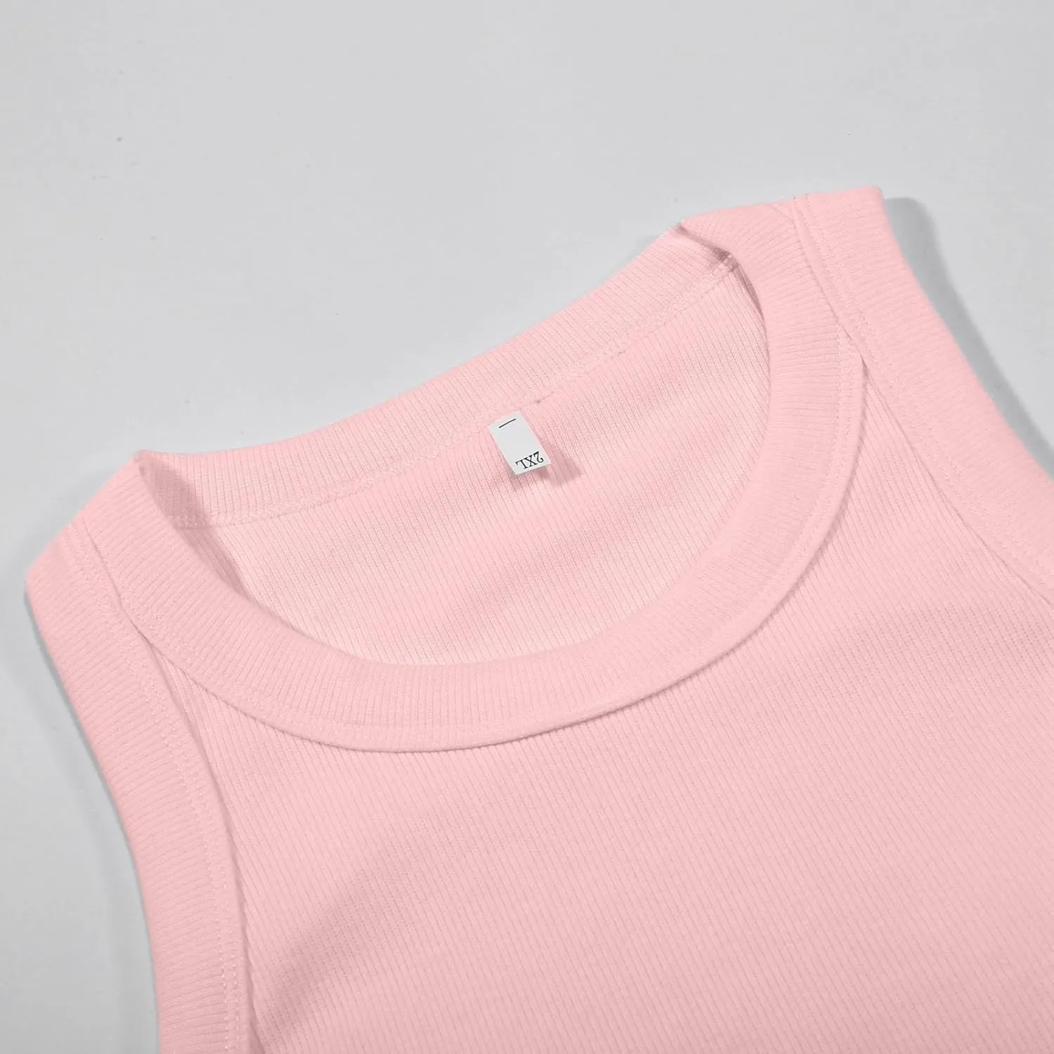Ribbed Knit Tank Tops with Built in Bra for Women Casual Crew Neck Sleeveless Shirts Basic Workout Camisole Tees 2025