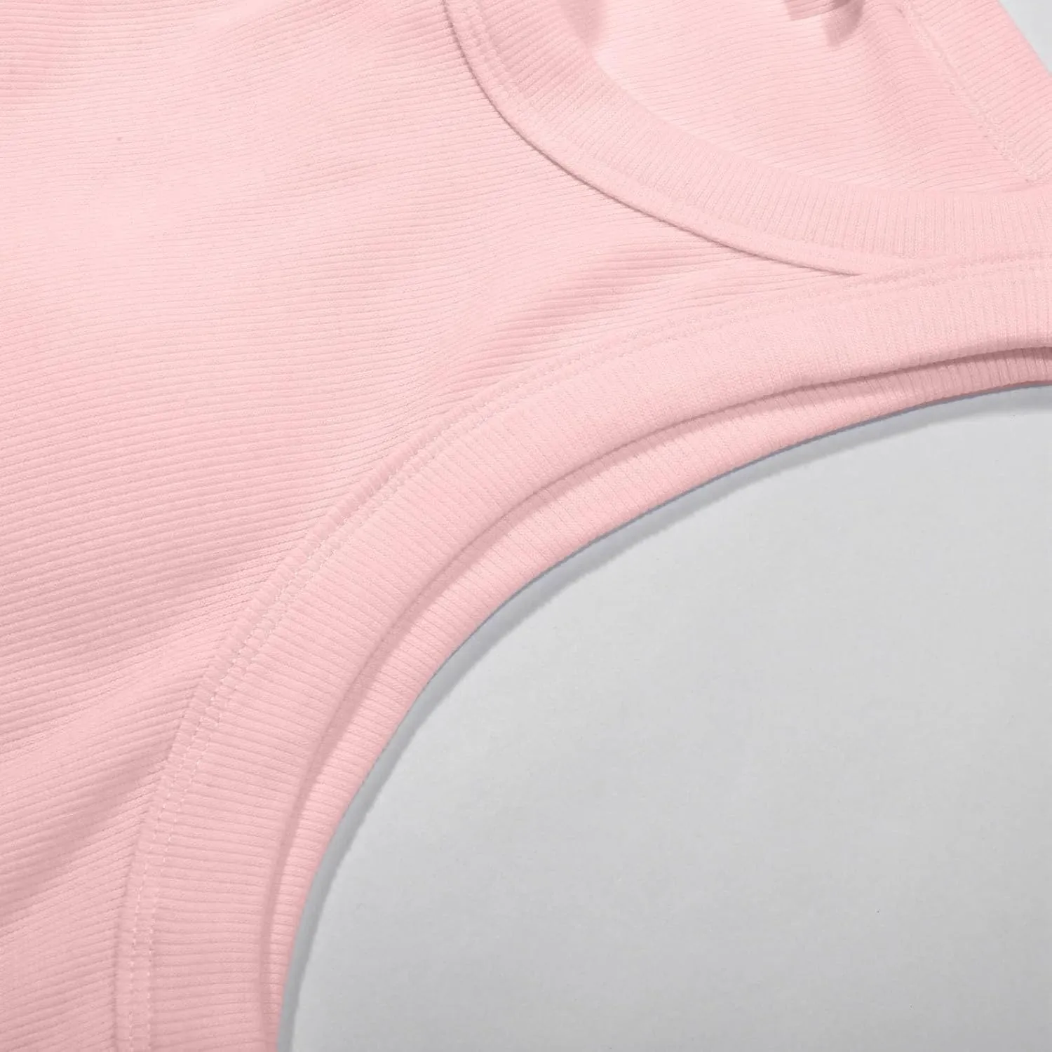 Ribbed Knit Tank Tops with Built in Bra for Women Casual Crew Neck Sleeveless Shirts Basic Workout Camisole Tees 2025