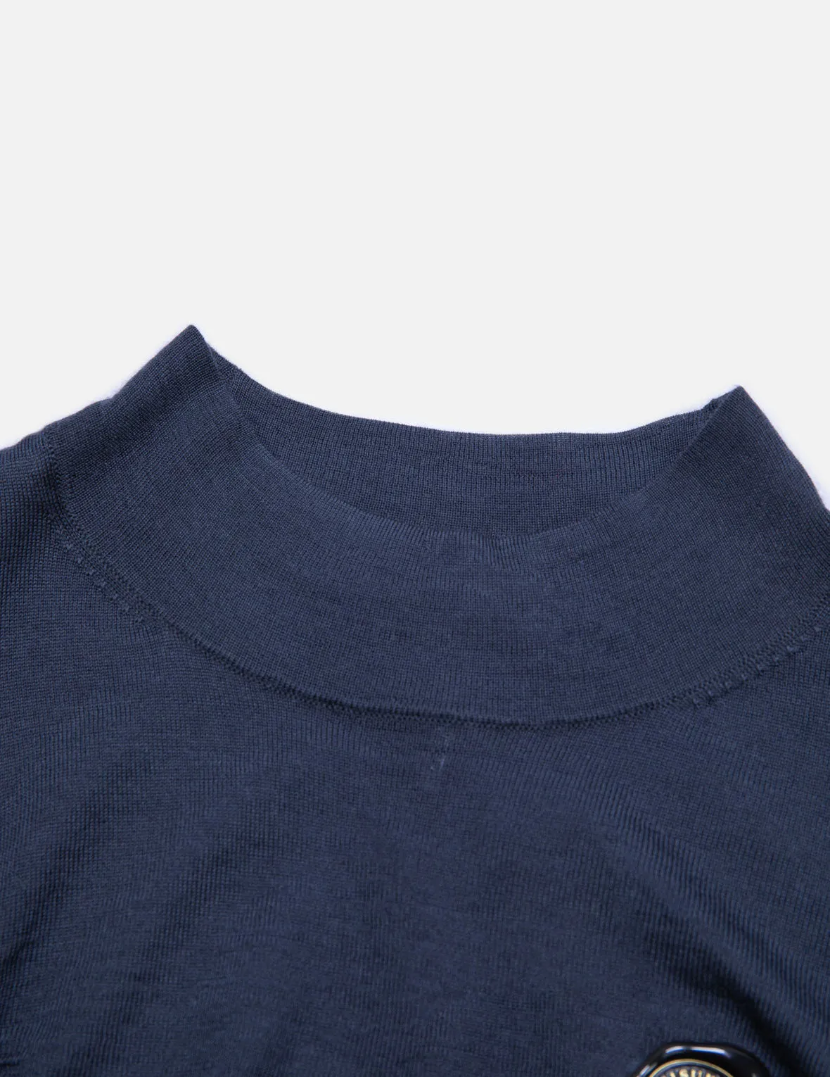 Ruched Front High Neck Knit Top