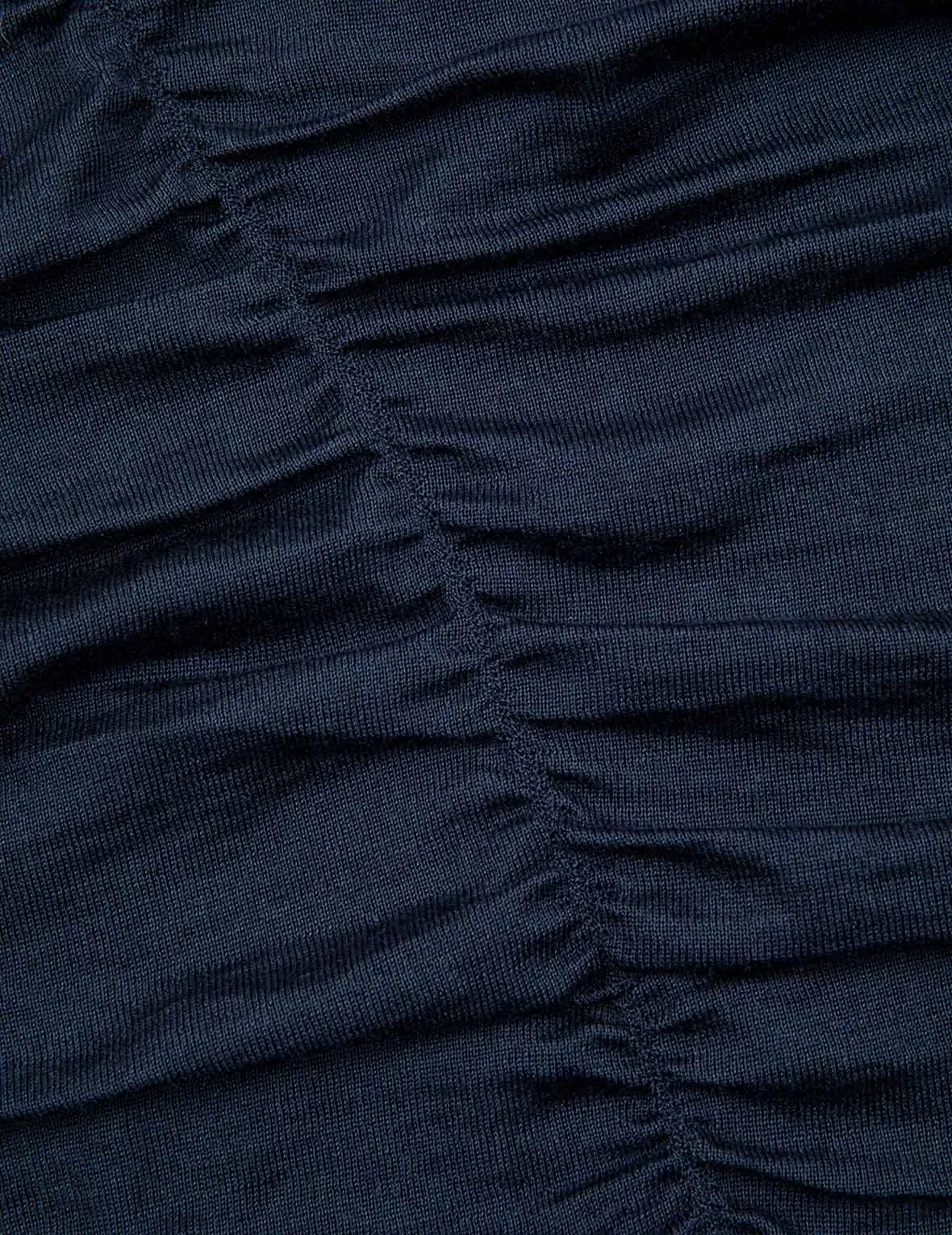 Ruched Front High Neck Knit Top