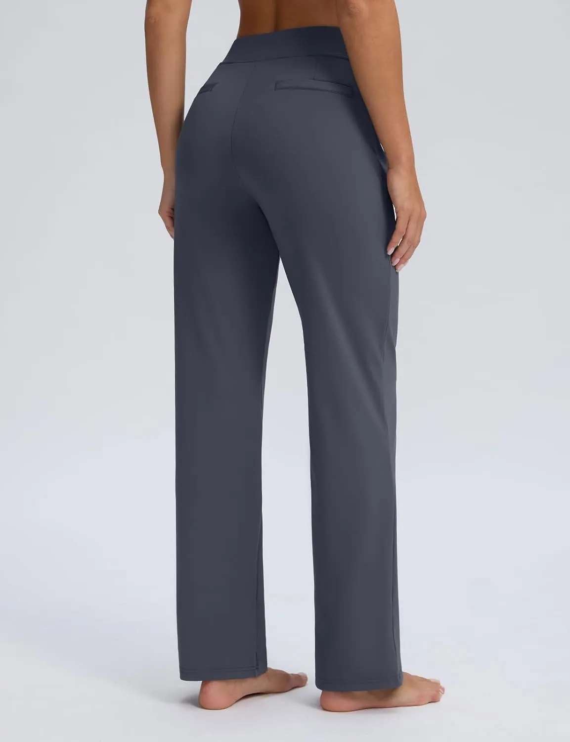 Seamaid Womens 30" Wide Leg Yoga Pants with Pockets High Waisted Stretch Casual Dress Pants