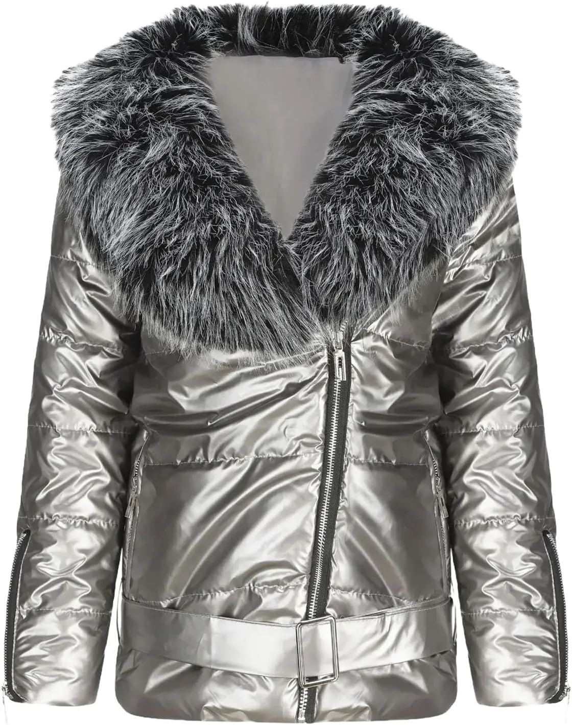 Short Jackets Outwear Keep Warm Down Cotton Padded Parkas Women Glossy Big Furs Collar Cotton-padded Clothes Coat