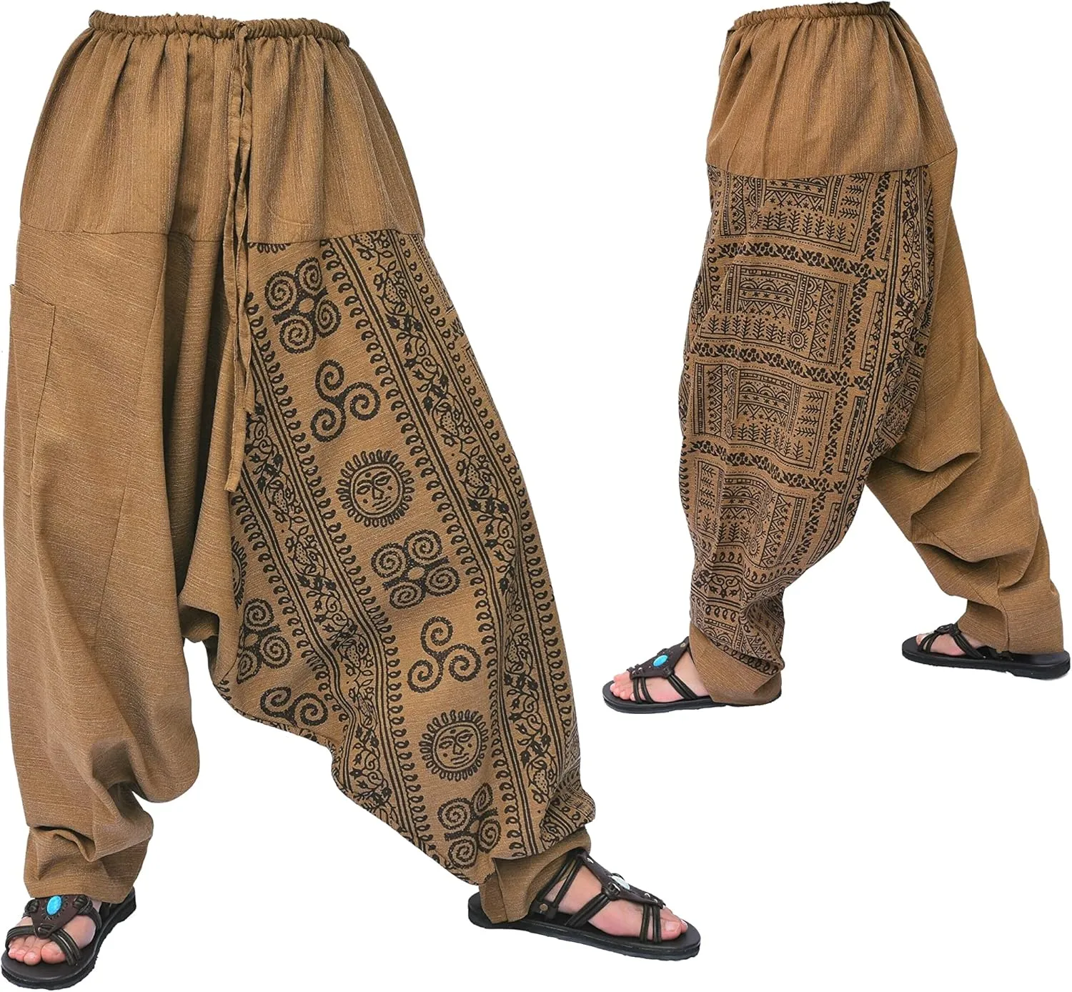 Siamrose Baggy Yoga Harem Pants for Men and Women, Wide Leg Lounge Trousers, 2 Pockets, One Size