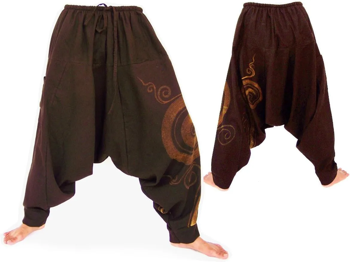 Siamrose, Yoga Harem Lounge Baggy Pants Women Men, Aladdin Boho Trousers, One Size