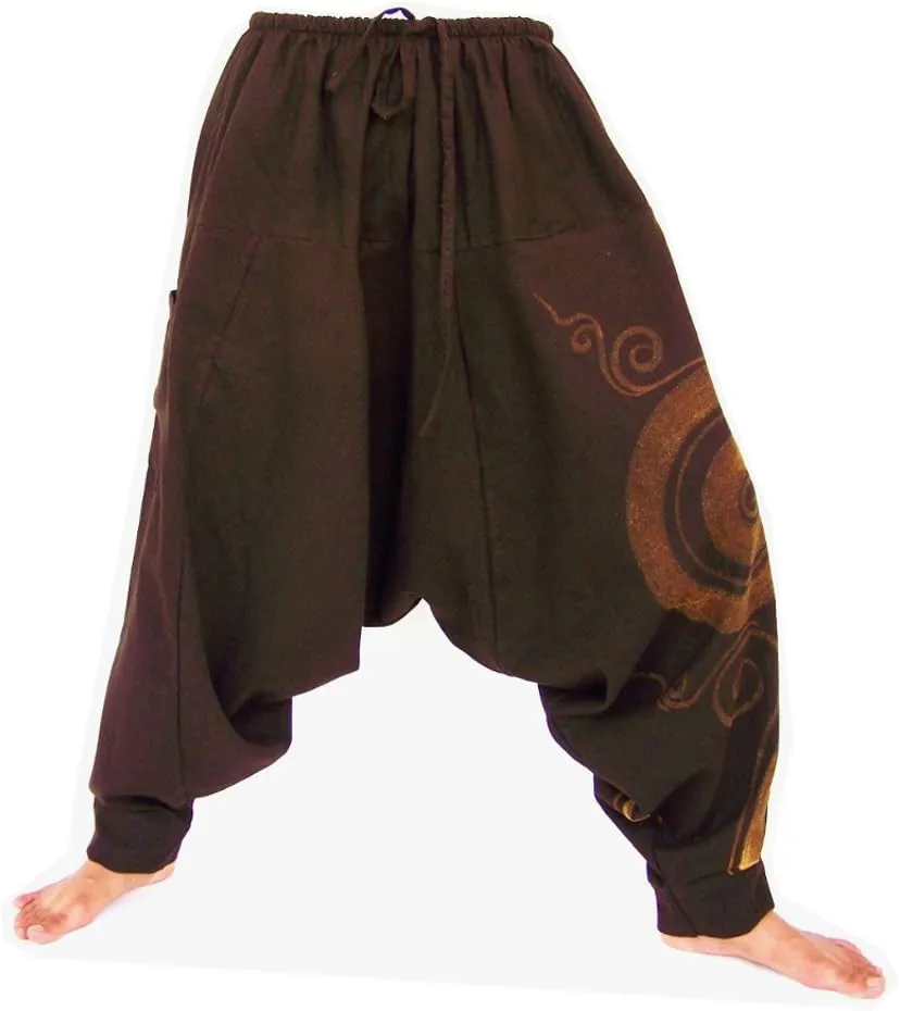 Siamrose, Yoga Harem Lounge Baggy Pants Women Men, Aladdin Boho Trousers, One Size
