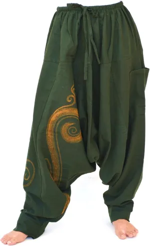 Siamrose, Yoga Harem Lounge Baggy Pants Women Men, Aladdin Boho Trousers, One Size