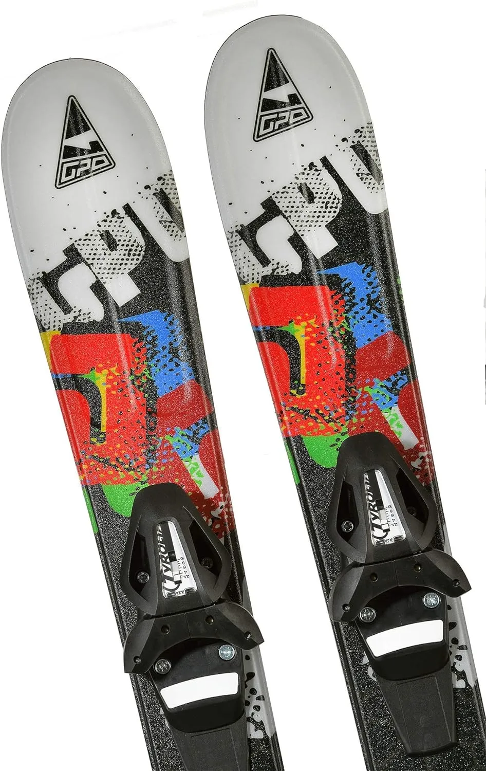 Snowblade Snowkid | Ski Court avec Attache de scurit Tyrolia-SR-10 | 99 cm de Longueur | Big Foot-Ski pour Homme et Femme - Fitnessterapy
