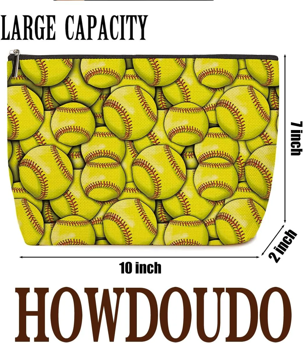 Softball Gifts Makeup Bag Softball Party Favors Softball Coach Gifts for Women Softball Sport Team Lovers Mom Her Teen Bestie Cosmetic Bag Zipper Pouch Game Day Christmas Birthday Gift Ideas