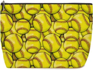 Softball Gifts Makeup Bag Softball Party Favors Softball Coach Gifts for Women Softball Sport Team Lovers Mom Her Teen Bestie Cosmetic Bag Zipper Pouch Game Day Christmas Birthday Gift Ideas