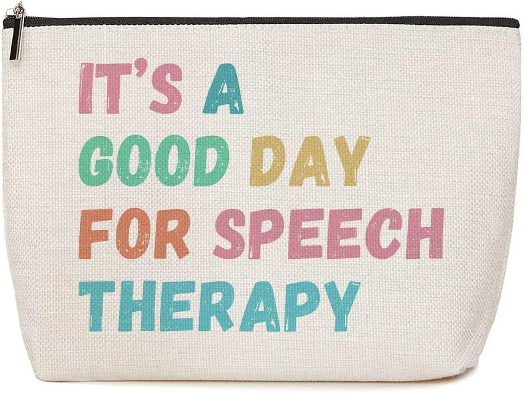 Speech Therapy Gifts Speech Pathologist Gifts, SLP Gifts Makeup Bag Gifts for Speech Therapists Cosmetic Bag Birthday Christmas Thank You Gifts for Women Her Speech Language Pathologist Colleague 